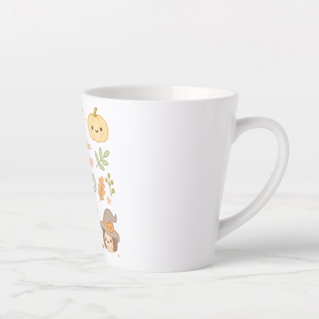 Kawaii Animal Latte Mug - Nom Personnalisé Cute Co (Droite)