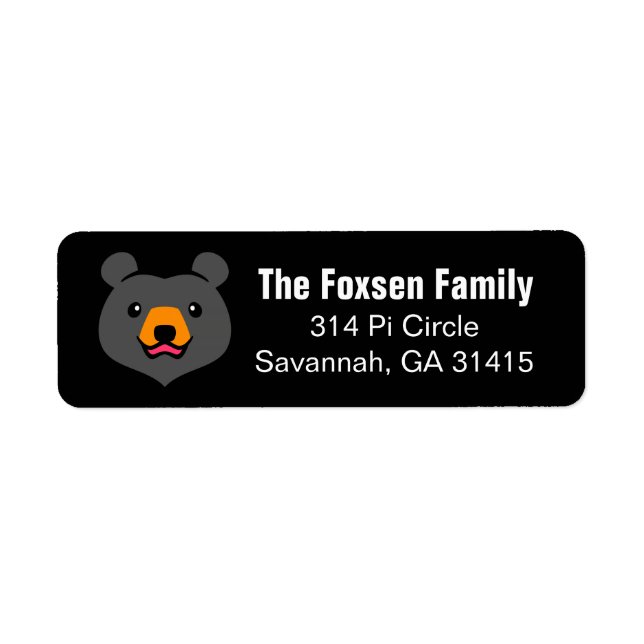 Kawaii Animal Lover Cartoon Black Bear (Front)