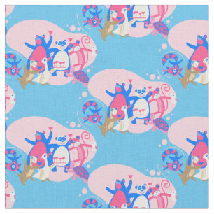 kawaii animal party selfie funny fabric