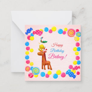 Kawaii Animal Tower Anniversaire Carte de billet p