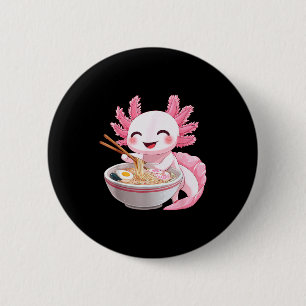 Kawaii Anime Axolotl Ramen  2 Inch Round Button