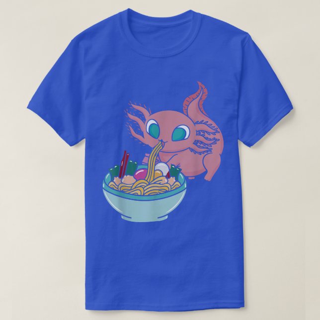 Kawaii Anime Axolotl Ramen Bowl  T-Shirt (Design Front)