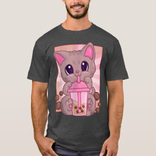 Kawaii Anime Bubble Boba Tea Girls Women, Maneki N T-Shirt
