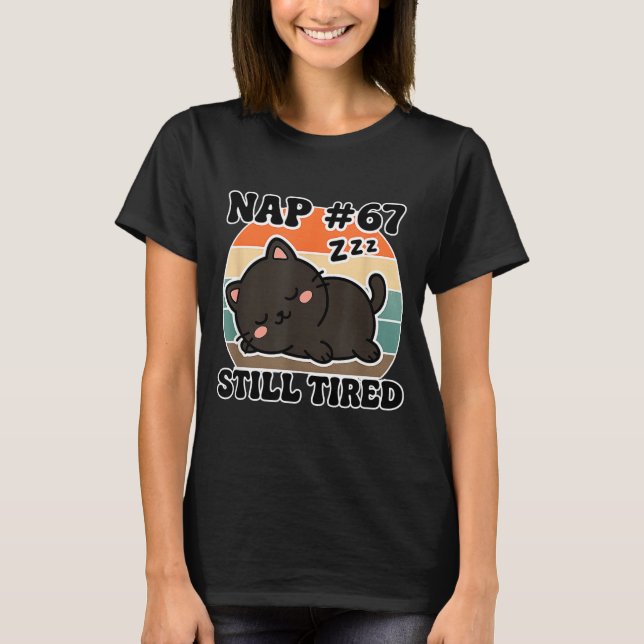 Kawaii Anime Cat Nap 67 Quote 6 7 Meme Graphic Tee (Front)