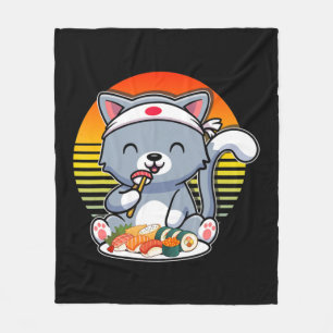 Kawaii Anime Cat Otaku Japanese Sushi Gift Girls K Fleece Blanket