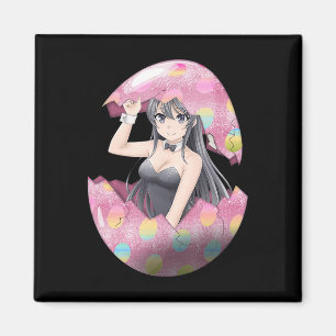 Kawaii Anime Girl Easter Bunny Egg Cute Waifu East Magnet