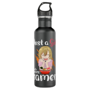 Kawaii Anime Girl Eating Ramen Japanese Noodle Ani 710 Ml Water Bottle