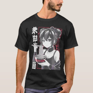 Kawaii Anime Girl Eating Ramen Noodles Japanese An T-Shirt