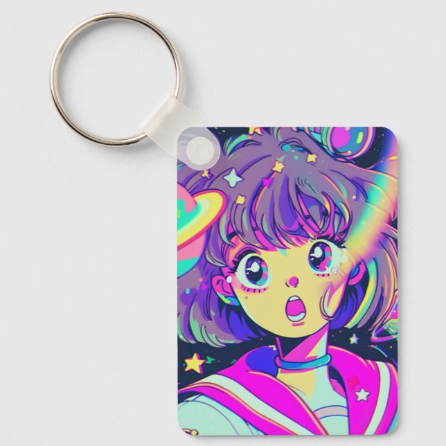 Kawaii Anime Girl Keychain (Front)