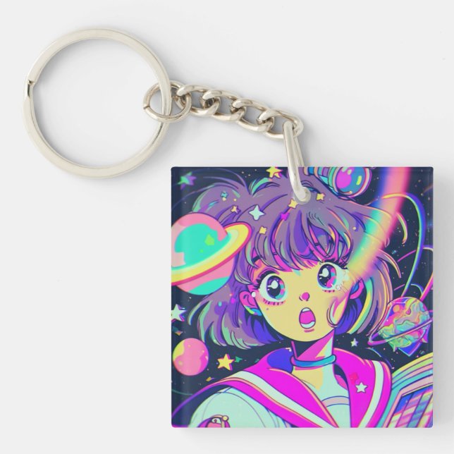 Kawaii Anime Girl Keychain (Front)