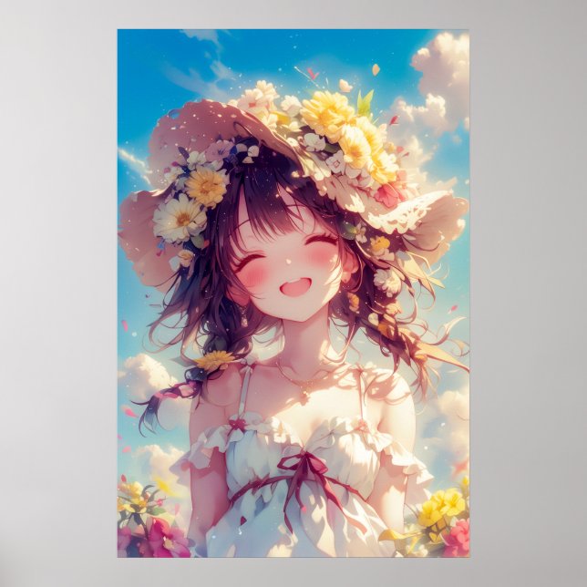 Kawaii Anime Girl Poster (Front)