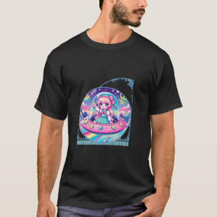 Kawaii Anime Girl s Candy Coloured Space Adventure T-Shirt