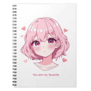 Kawaii Anime Girl Valentine Sweatshirt Notebook