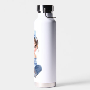 Kawaii Anime Girl Water Bottle