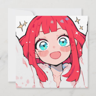 Kawaii Anime Girl with Sparkling Eyes Invitation