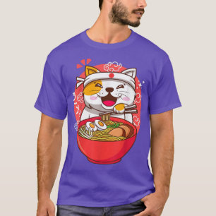 Kawaii Anime Japanese cat ramen T-Shirt