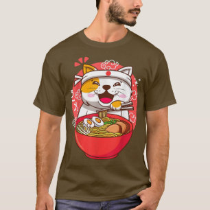 Kawaii Anime Japanese cat ramen T-Shirt