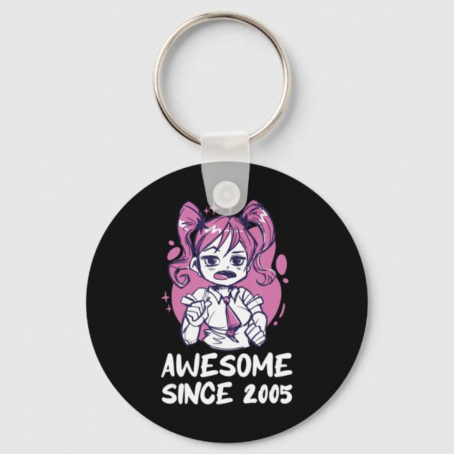 Kawaii Anime Merch th Birthday Girl  Years Old Bor Keychain (Front)