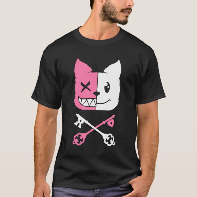 Kawaii Anime Neko Girl Yandere Menhera Chan Pastel T-Shirt (Front)
