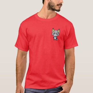 Kawaii Anime Vampire Wolf Pocket retro T-Shirt