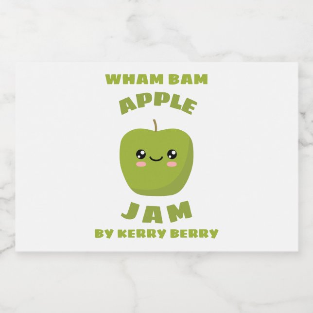 Kawaii Apple Jam Food Label (Single Label)