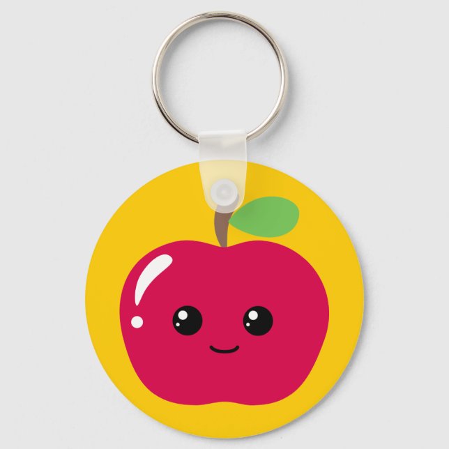 Kawaii Apple Keychain (Front)