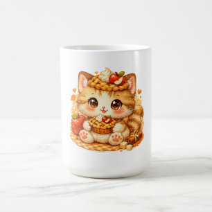 Kawaii Apple Pie Kitty – Cozy Autumn Dessert Cat Coffee Mug