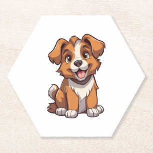 Kawaii Australian Shepherd Puppy Paper Coaster