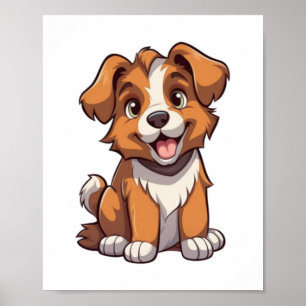 Kawaii Australian Shepherd Puppy   Poster