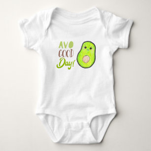 kawaii avocado avo good day on funny cute baby bodysuit