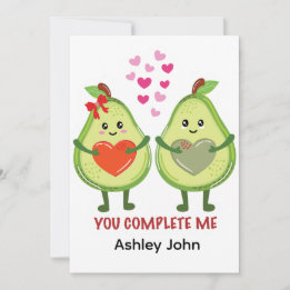 Kawaii Avocado Couple You Complete Me  Thank You Card