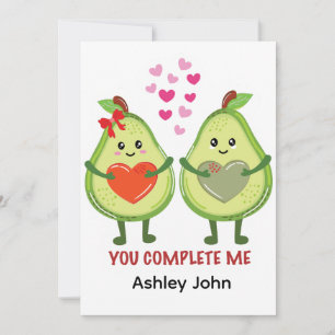 Kawaii Avocado Couple You Complete Me  Thank You Card