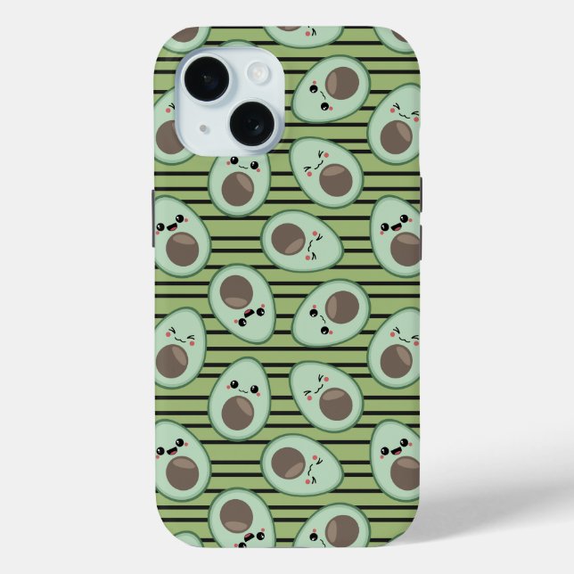 Kawaii Avocado Pattern  Case-Mate iPhone Case (Back)