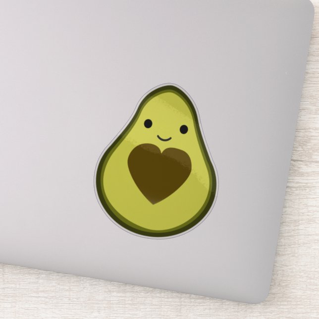 Kawaii Avocado with a Heart Pit (Detail)