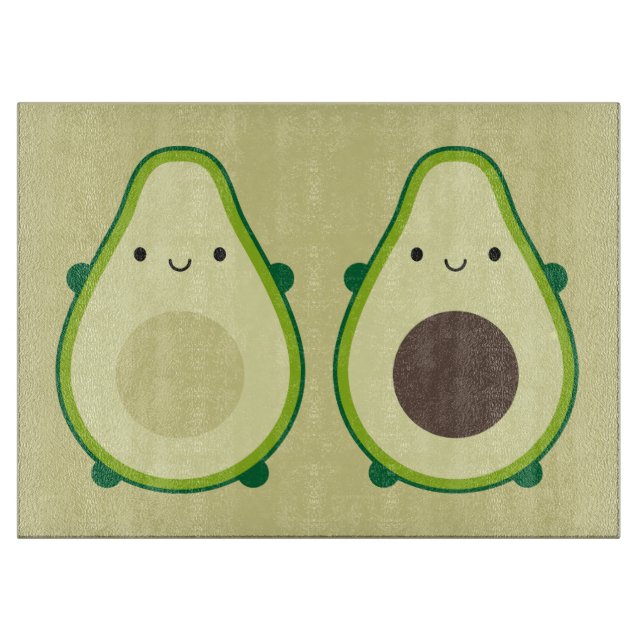 Kawaii Avocados Cutting Board (Front)