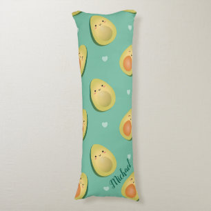 Kawaii Avocados Let's Avocuddle Pattern Funny Body Pillow