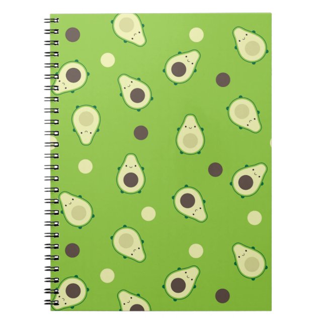 Kawaii Avocados Notebook (Front)