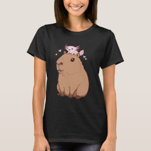 Kawaii Axolotl and Capybara Lover Cute Animal Art  T-Shirt