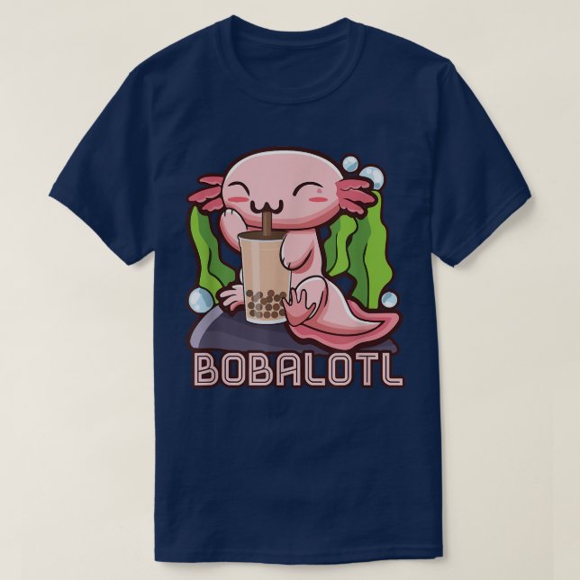 Kawaii Axolotl Bubble Tea Girls Bubble Tea Gift Wo T-Shirt (Design Front)