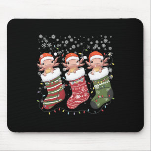 Kawaii Axolotl Christmas Stocking Pyjamas Xmas Ani Mouse Pad