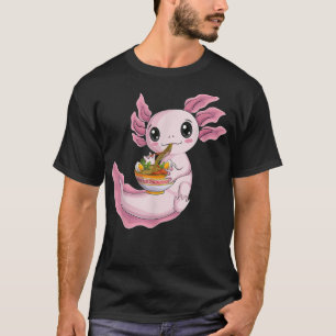 Kawaii Axolotl eat ramen Japanese Anime Noodles ki T-Shirt