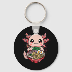Kawaii Axolotl Eating Ramen Noodles Anime Gift Gir Keychain
