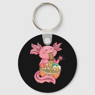 Kawaii Axolotl Eating Ramen Noodles Anime Kids Gir Keychain