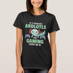 Kawaii Axolotl Gamer Shirt For Boys And Girls Anim