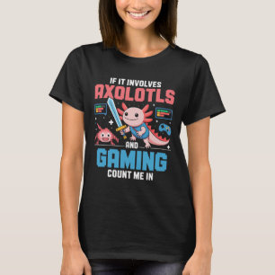 Kawaii Axolotl Gamer Shirt For Boys Girls Anime