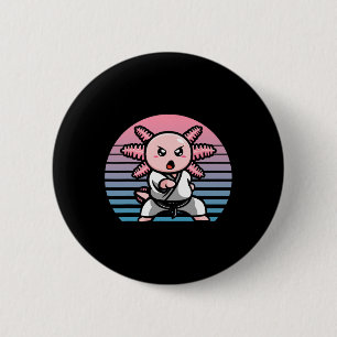 Kawaii Axolotl Karate Funny Martial Arts 2 Inch Round Button