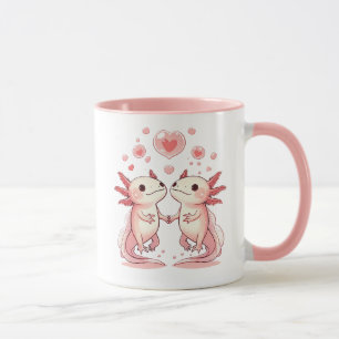 Kawaii Axolotl Love: Cute Aquatic Creatures Mug