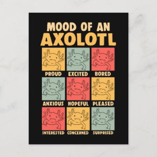 Kawaii Axolotl Mood Amphibian Joke Postcard