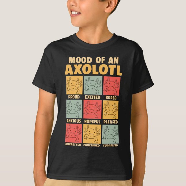 Kawaii Axolotl Mood Amphibian Joke T-Shirt (Front)