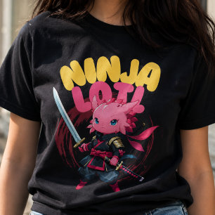 Kawaii Axolotl Ninja - Cuddly Aquatic Animal T-Shirt